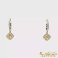 Load and play video in Gallery viewer, 14K Two Tone Yellow Diamond Huggie Earrings
