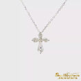 Load and play video in Gallery viewer, Platinum Diamond Kite Cross Necklace
