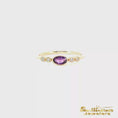 Load and play video in Gallery viewer, 14K Yellow Gold Amethyst Gemstone and Diamond Ring
