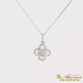 Load and play video in Gallery viewer, 14K White Gold Clover Diamond Cluster Pendant
