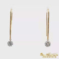 Load and play video in Gallery viewer, 14K Yellow Gold Diamond Wire Drop Earrings
