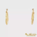 Load and play video in Gallery viewer, 14K Yellow Gold Twisted Hoop Earrings
