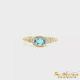 Load and play video in Gallery viewer, 14K Yellow Gold Blue Topaz Bead Ring
