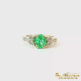 Load and play video in Gallery viewer, 14K Yellow Gold Oval Emerald Ring

