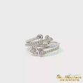 Load and play video in Gallery viewer, 14K White Gold Flexible Double Bypass Diamond Ring
