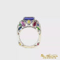 Load and play video in Gallery viewer, 18K White Gold Multi-Colored Ring
