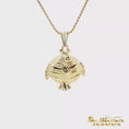 Load and play video in Gallery viewer, 14K Yellow Gold Fish Pendant
