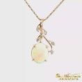 Load and play video in Gallery viewer, 14K Yellow Gold Opal Leaf Pendant
