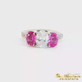 Load and play video in Gallery viewer, 14K White Gold Pink Sapphire and Diamond Ring
