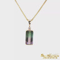 Load and play video in Gallery viewer, 14K Yellow Gold Pink & Green Tourmaline Pendant
