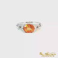 Load and play video in Gallery viewer, 18K White Gold Spessartite Garnet Ring
