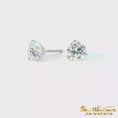 Load and play video in Gallery viewer, 14K White Gold Lab-Grown .75CTW Diamond Stud Earrings
