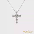 Load and play video in Gallery viewer, 14K White Gold Diamond Cross Pendant

