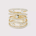Load and play video in Gallery viewer, 14K Yellow Gold 5 Row Diamond Band
