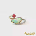 Load and play video in Gallery viewer, 14K Two-Tone Bypass Opal and Pink Spinel Ring
