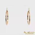 Load and play video in Gallery viewer, 14K Yellow Gold Diamond Cut Hoop Earrings
