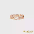 Load and play video in Gallery viewer, 14K Rose Gold Leaf Diamond Band
