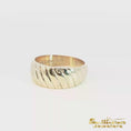Load and play video in Gallery viewer, 14K Yellow Gold Textured Striped Band Ring
