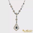 Load and play video in Gallery viewer, 14K White Gold Sapphire Vintage Necklace
