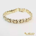 Load and play video in Gallery viewer, 14K Yellow Gold 'X' and 'O' Link Chain Bracelet

