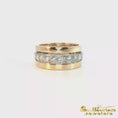 Load and play video in Gallery viewer, 14K Yellow Gold and Platinum Diamond Ring Set

