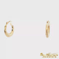 Load and play video in Gallery viewer, 14K Yellow Gold Diamond Cut Hoop Earrings
