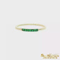 Load and play video in Gallery viewer, 14K Yellow Gold Emerald Bead Band Ring
