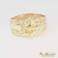Load and play video in Gallery viewer, 14K Yellow Gold Nugget Design Band Ring
