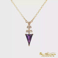 Load and play video in Gallery viewer, 14K Yellow Gold Trillion Amethyst Necklace

