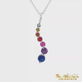 Load and play video in Gallery viewer, 14K White Gold Rainbow Sapphire Pendant
