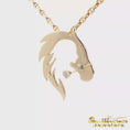 Load and play video in Gallery viewer, 14K Yellow Gold Relentless Equestrian Foundation Horse Pendant with Diamonds
